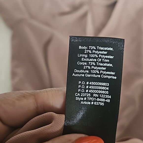 Babaton Long Sleeves Wrap Twisted Midi Dress XXS Brown - Picture 8 of 16